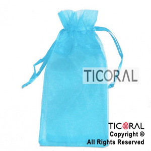 BOLSA TURQUESA ORGANZA 25X15CM HS2628-15 x 1